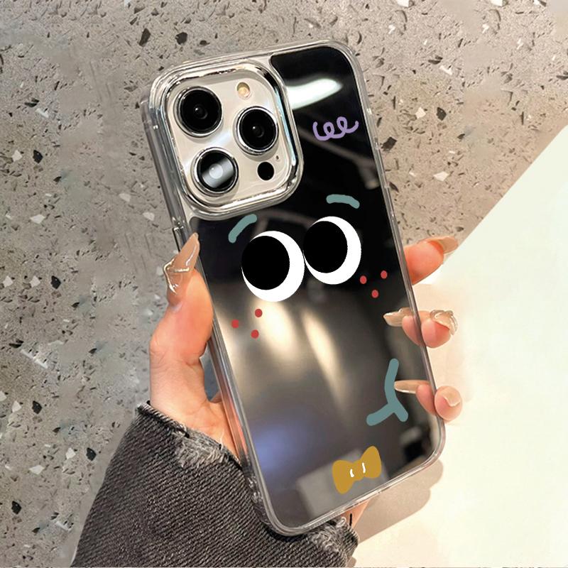 

Чехлы для мобильных телефонов iPhone 11 13 XR 15 Pro Max 12 14 Pro Max Чехол iPhone 16 XS Max Зеркальный защитный чехол Зеркальный Изысканный мультяшный водонепроницаемый iPhone 12 Pro Max серебряный