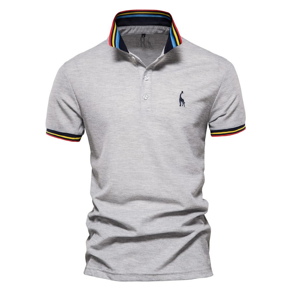 Spot Business T-shirt Polo Lapel Work Clothes Men's Tops Embroidered Cotton Short-sleeved T-shirts for Men