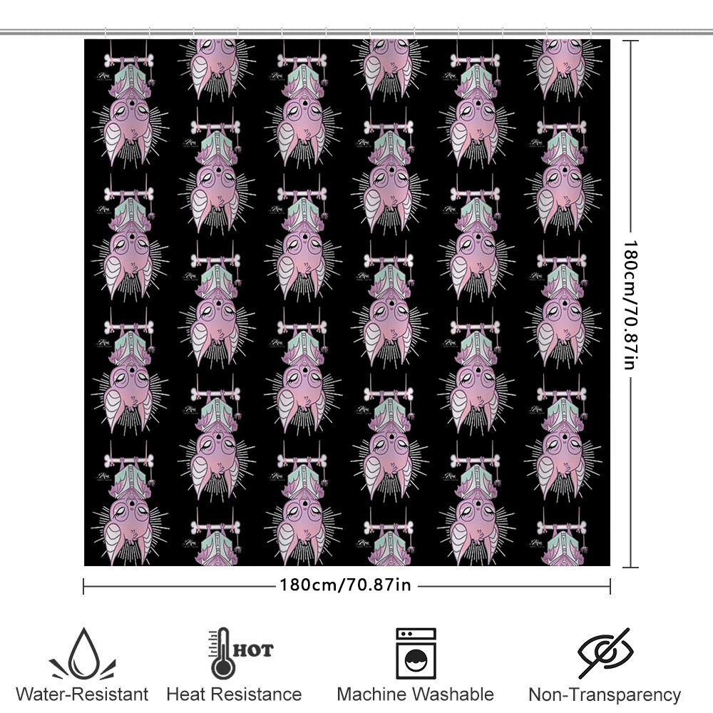 Unique Gothic Horror Shower Curtain Spooky Skull Halloween Decor Bathroom Set Creepy Psycho Killer Art Dark Aesthetic Room Divid