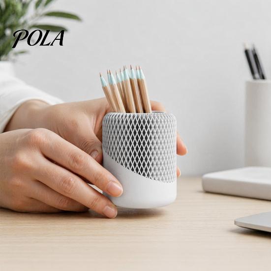 Large Capacity Pen Cup Holder for Desk, 3D Printed Minimalist Pencil Stationary Desktop Stationery Organizer Storage Cup, Makeup Brush Office