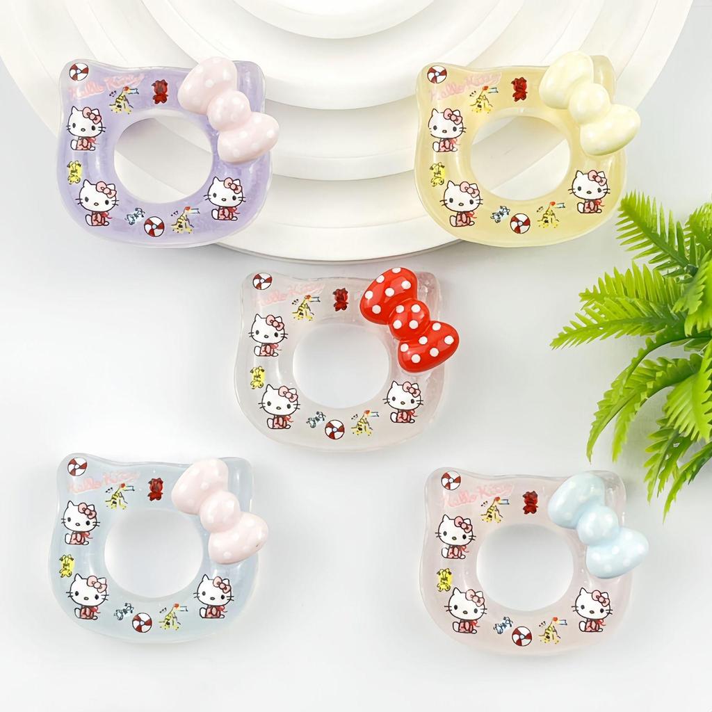 Luminous Cartoon KT Donut Resin Accessories for DIY Phone Cases, Hair Clips, Shoe Buckles, and Stickers
