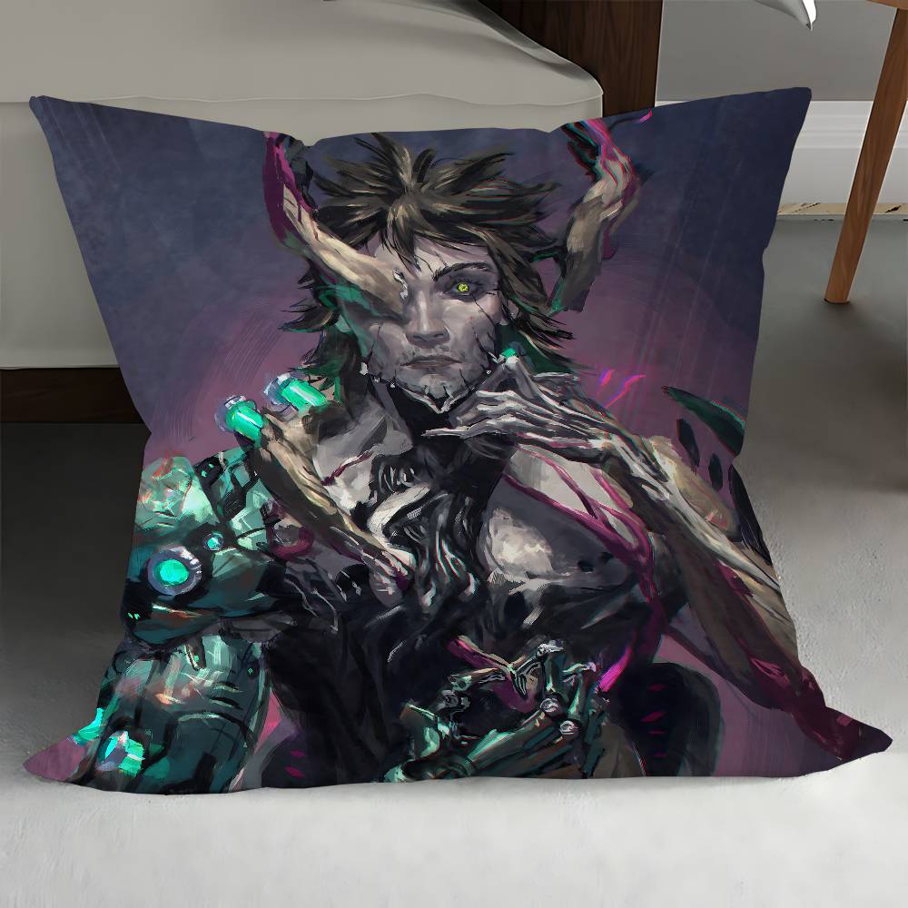 

W-Warframe Anime Personalized Picture Text Home Decorative Pillows Household Gifts 45x45cm 12x12Inch