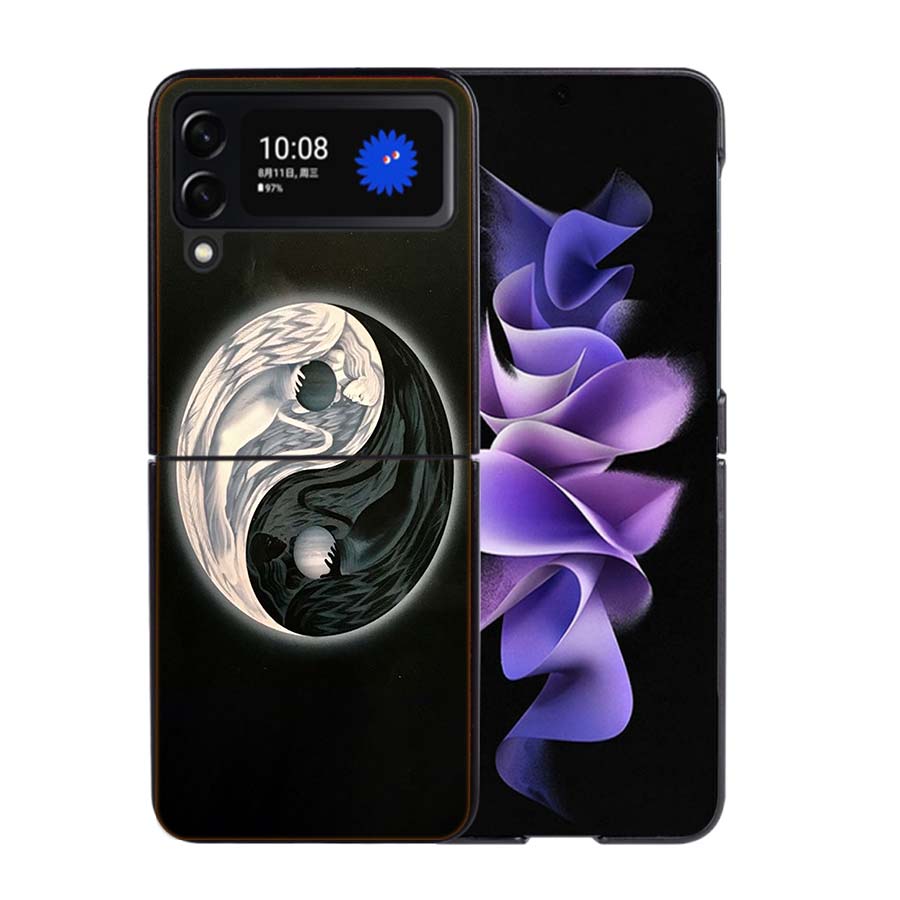 

Eight Diagrams Taiji Yin Yang Phone Case For Samsung Z Flip 7 6 5G Galaxy Z Flip4 Z Flip5 Z Flip3 Coque Black Hard PC Shell Prot Samsung Z Flip 4 5G