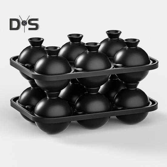 Large Ice Cube Tray Sphere Ice Cube Mold Slow Melting 6 Cavity Ice Cubes Maker for Cocktails Whiskey