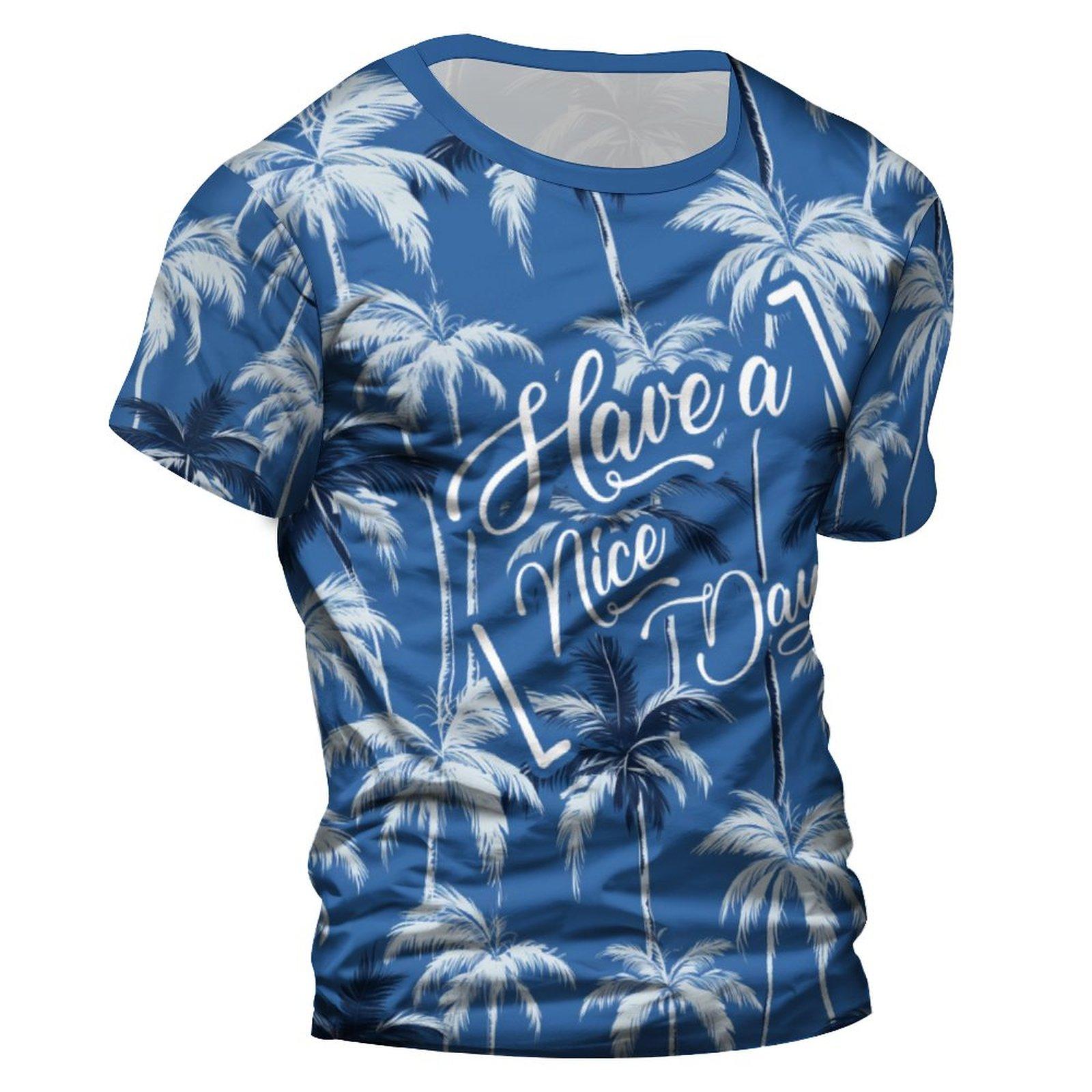 

Футболка Coastal Escape с 3D-печатью и инновационным дизайном Blue Sky Adventure, модный топ Paradise Sunlit с пальмовой бахромой 6XL