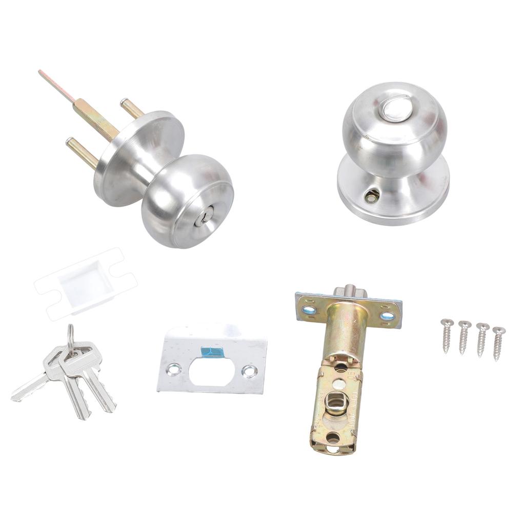 Elegant Door Knobs with Square Rosettes Privacy Lock Portable Accessory for Bedroom and Bathroom Daily Casual Use