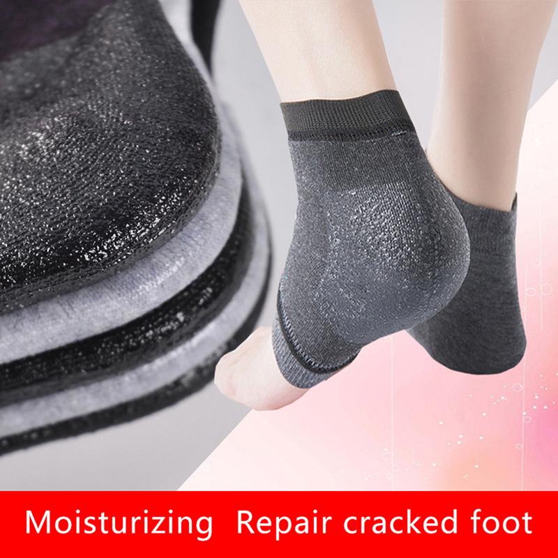 1 Pair Silicone Moisturizing Gel Heel Socks Cracked Foot Skin Care Protectors