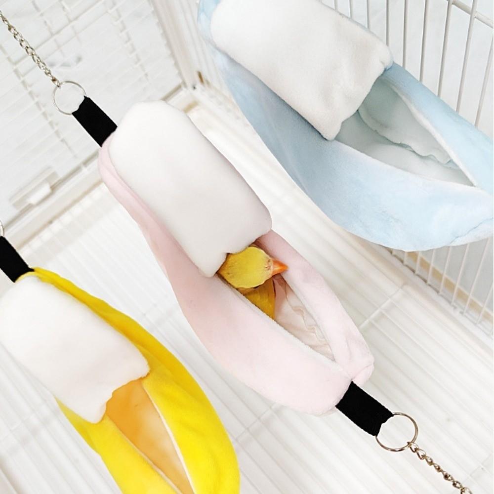 Hanging Pet Bird Hammock Banana Style Parrot Rest Nest New Guinea Pig House for Small Animals