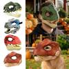 Theme Party Dress Up Supplies Realistic Dinosaur Mask, Moving Jaw Costume Mask for Human Kids Pet, Novelty Cosplay Halloween Prank Dress?Up