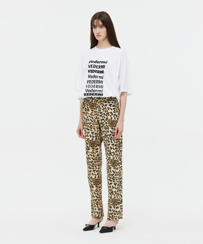 VEDERMI Leopard Denim Pants (Straight Fit)