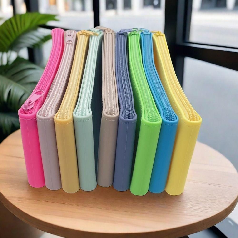 Silicone Organizer Cosmetic Bag Smooth Zipper Travel Pouch INS Style Lipstick Storage Bag  Students