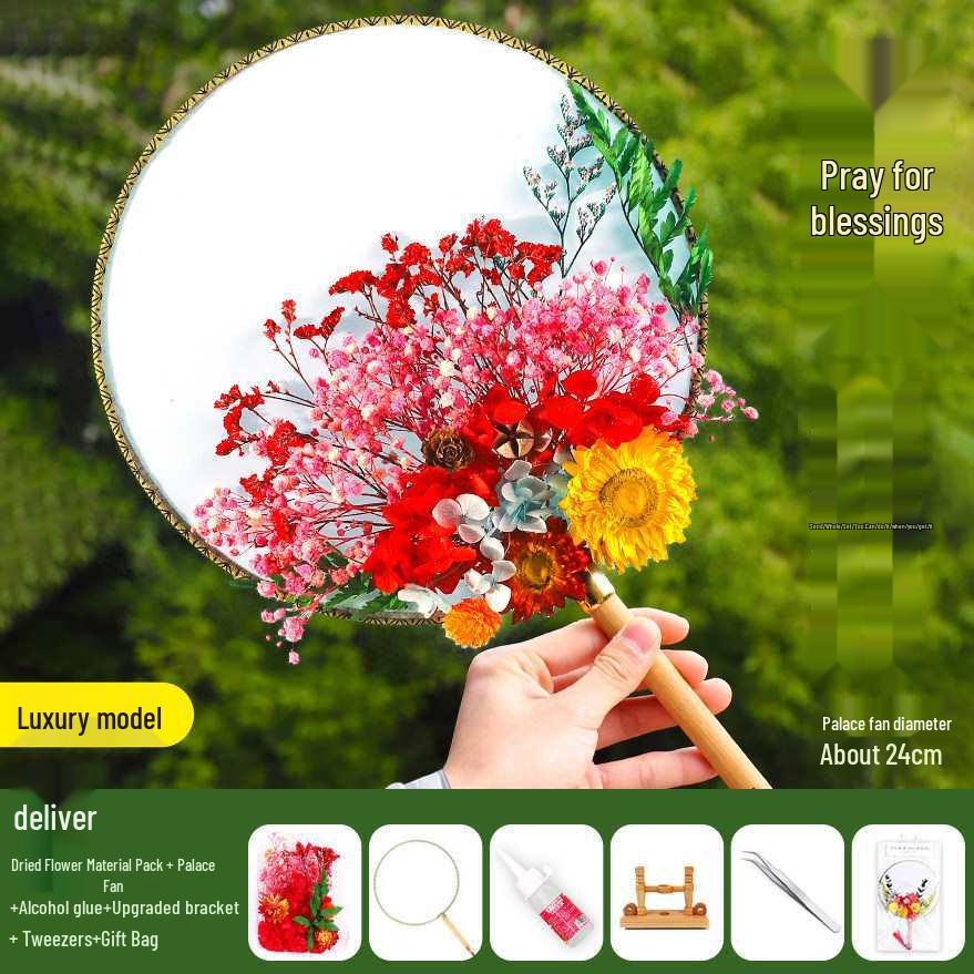 Dried Flower Fan DIY Kit for International Women's Day - Team Building & Handmade Gift