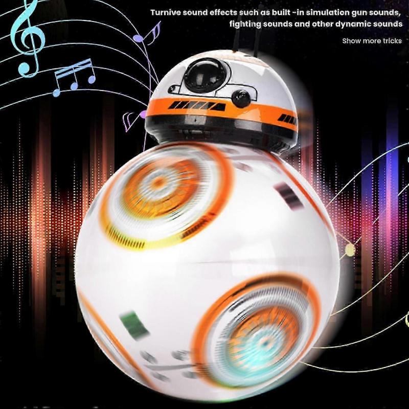 2.4g Remote Control Robot Intelligent Star Wars Upgrade Rc Bb8 Robot With Music Sound Action Figure Gift Toys Ball Bb-8 For Kids