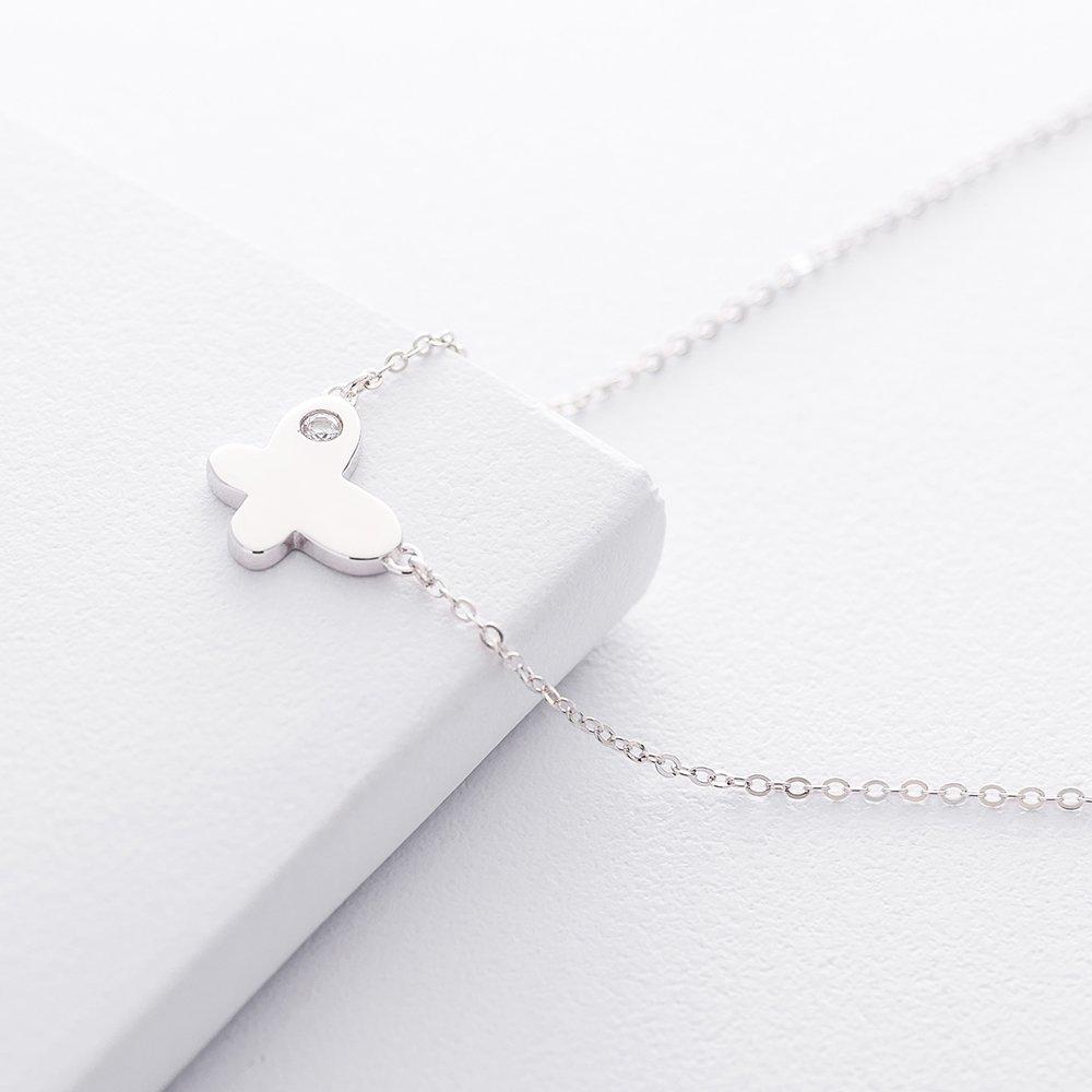 

Срібне кольє з метеликом (фіаніт) Oniks 40 срібний