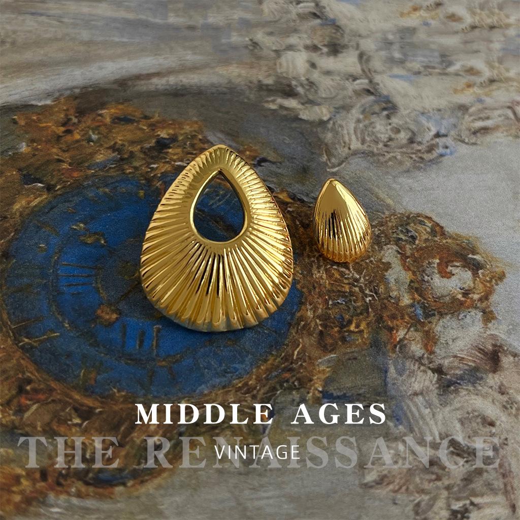 Легкая средневековая тяжелая промышленность! Позолоченные 18K настоящим золотом утолщенные асимметричные серьги-гвоздики AB, серьги в стиле легкой роскоши