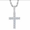 Personality Hip-hop Gold Color Shiny Full of Zircon Solid Cross Pendant Necklace for Women Men Punk Rock Jewelry Accessory Gifts