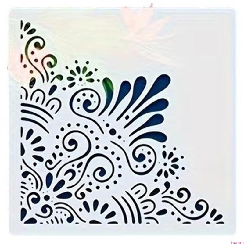 Reusable Corner Stencil for Painting on Canvas Paper Fabric Floor Wall and Tile DIY Art Craft Border Template