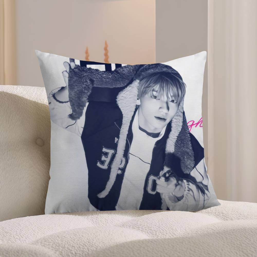 Kpop Group TxT Soobin   Office Cushion Pillowcase Car Cushion Cover45X45CM Lumbar Pillowcase Sofa Pillowcover