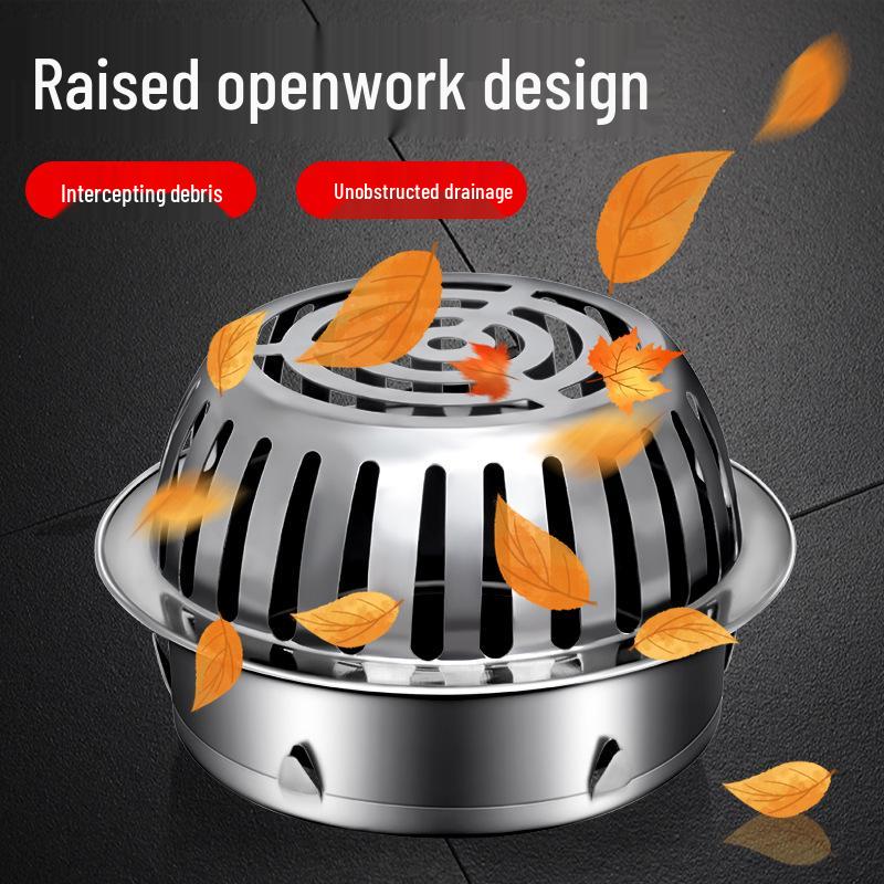 304 Stainless Steel Anti-Clog Roof Drain Insert - Thickened Round Design for Garden & Outdoor Rainwater Management