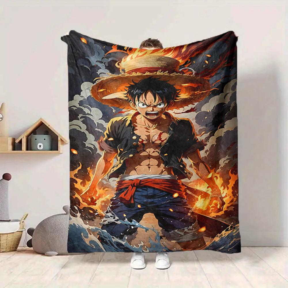 

1pc ONE PIECE Monkey D. Luffy Soft Skin-Friendly Flannel with Digital Printing, Various Sizes Available for Family, Friends, Birthday040 130cmx150cm