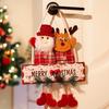 Christmas Decorations Wooden Snowmen Santa Claus Reindeer Door Hanging Ornament XmasTree Indoor Scene Layout Home New Year Decor