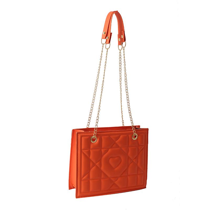 

Women s retro chain small square bag new trend fashion shoulder bag large capacity leisure commuter messenger bag оранжевый
