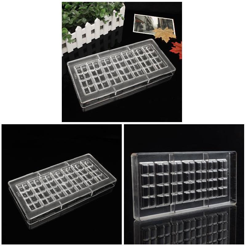 Home Chocolate Bar Mold Clear Resuable 56 Grids Designed Candy Jelly Food Baking Pastry Maker Mold Accessories For Home Kitchen