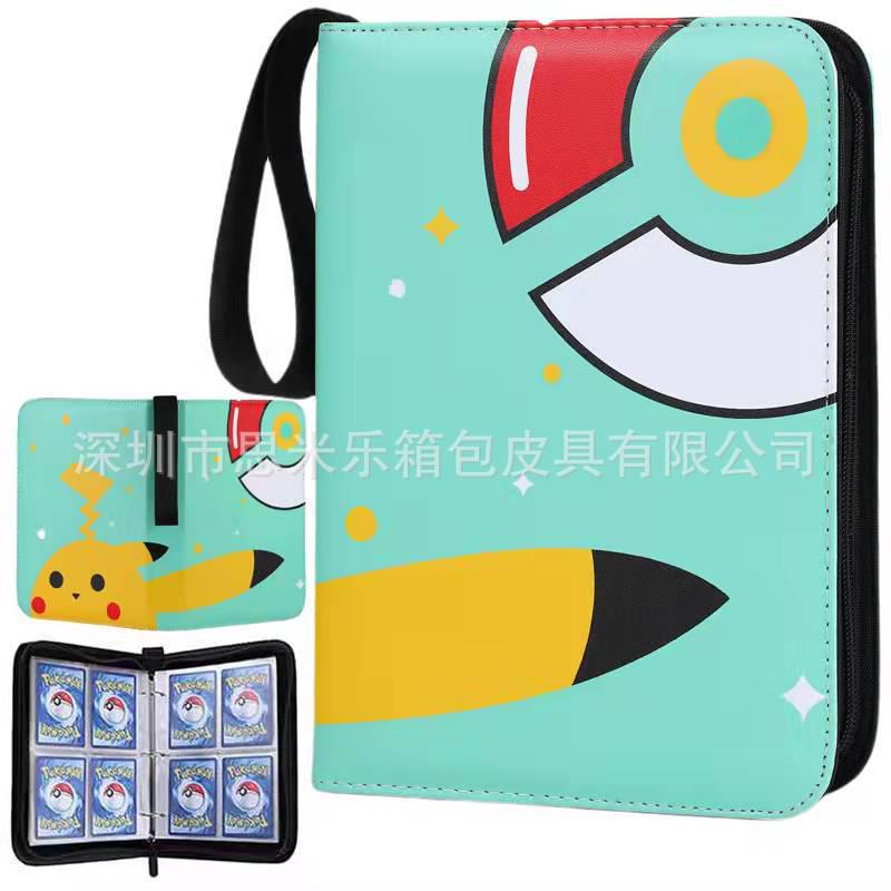 Pokémon Cartoon PU Game Card Collection Book with 4-Grid and 9-Grid Layouts