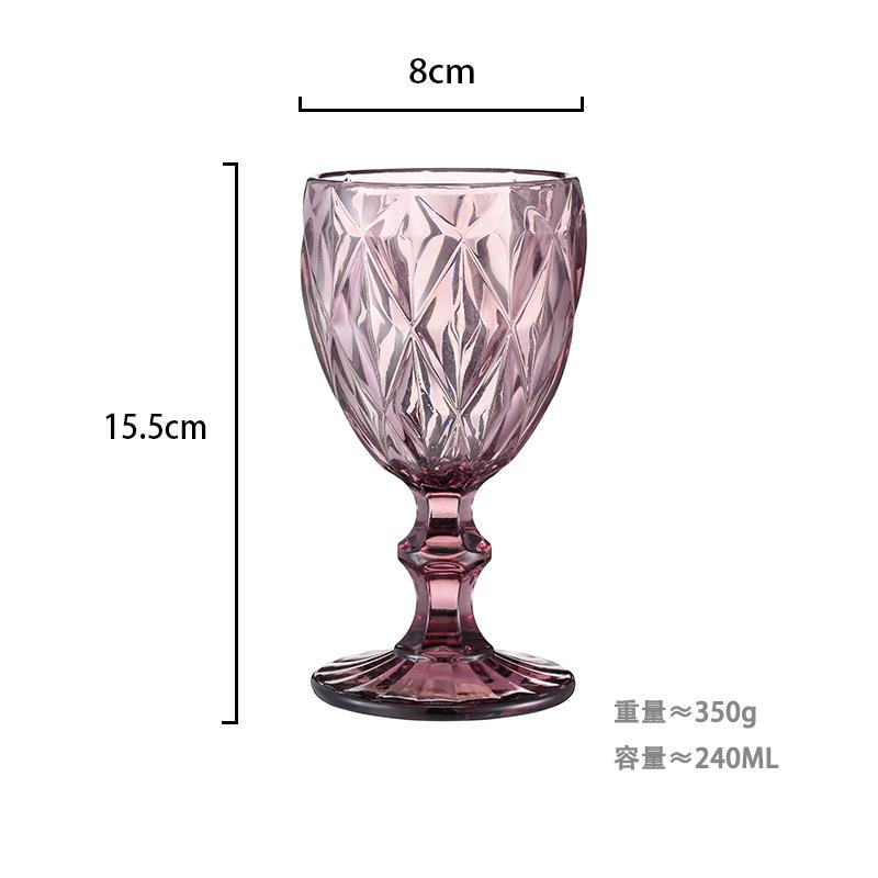 European relief red wine glass stained glass beverage cup thickened juice milk cup wedding goblet
