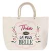 Beach Bag - PLANETEE - Théa the Most Beautiful - Large Size - Rope Handle - Personalized Cotton