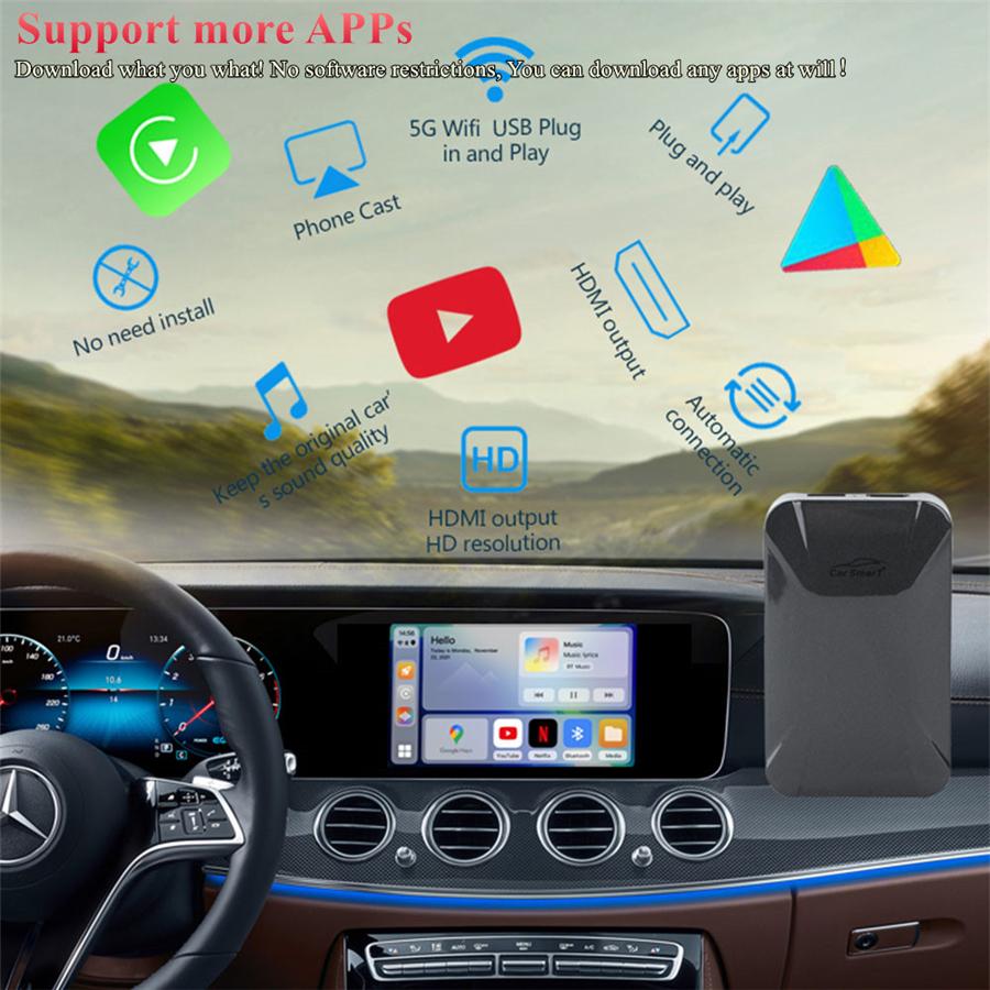 Android 11 For Carplay Ai Box Car Multimedia Player For Netflix Youtube 4G+128G