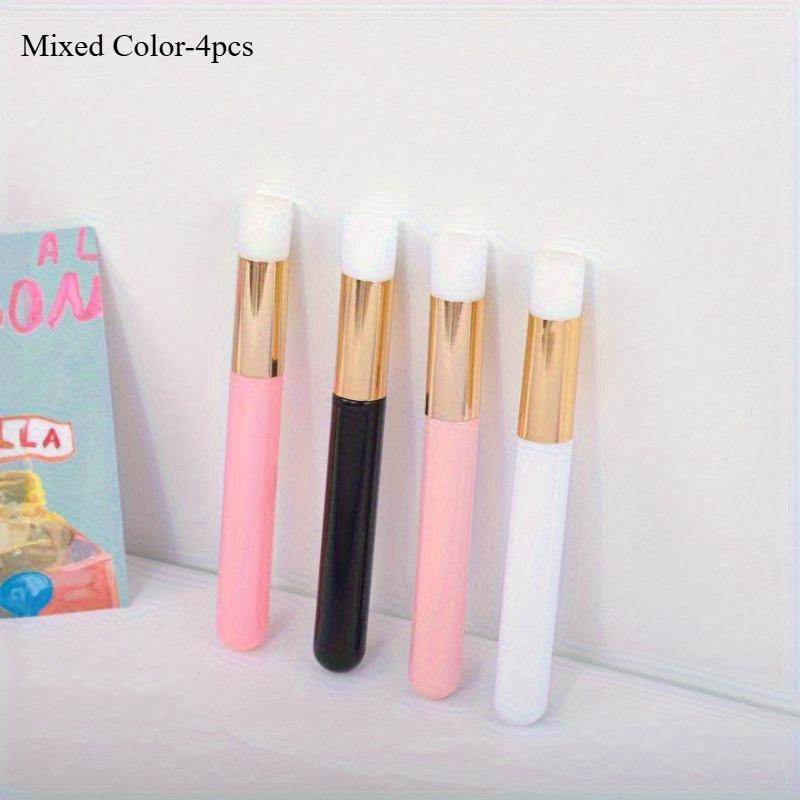 4pcs Beautiful Eyelash Grafting Brush, Cleaning Brush, Eyelash Brush, Nasal Brush, Nose Side Flat Head Soft Bristle Makeup Brush
