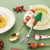 Festive Christmas Cutlery Set: Stainless Steel Cartoon Santa Spoons & Forks In Gift Box
