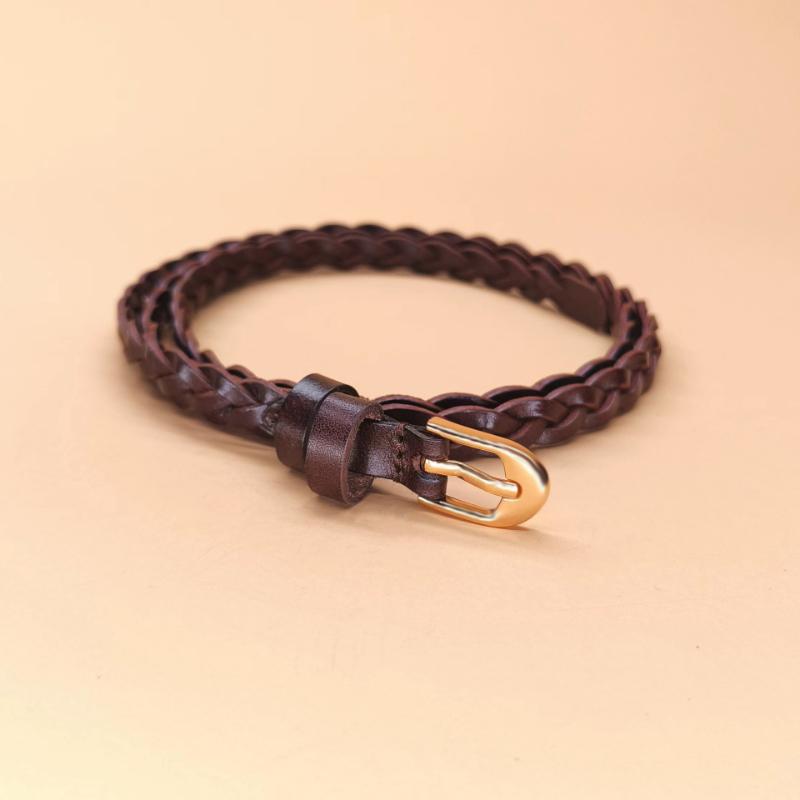 Handmade First-layer Tree Paste Bark Woven Women's Pin Buckle Belt Fashionable and Versatile Decoration