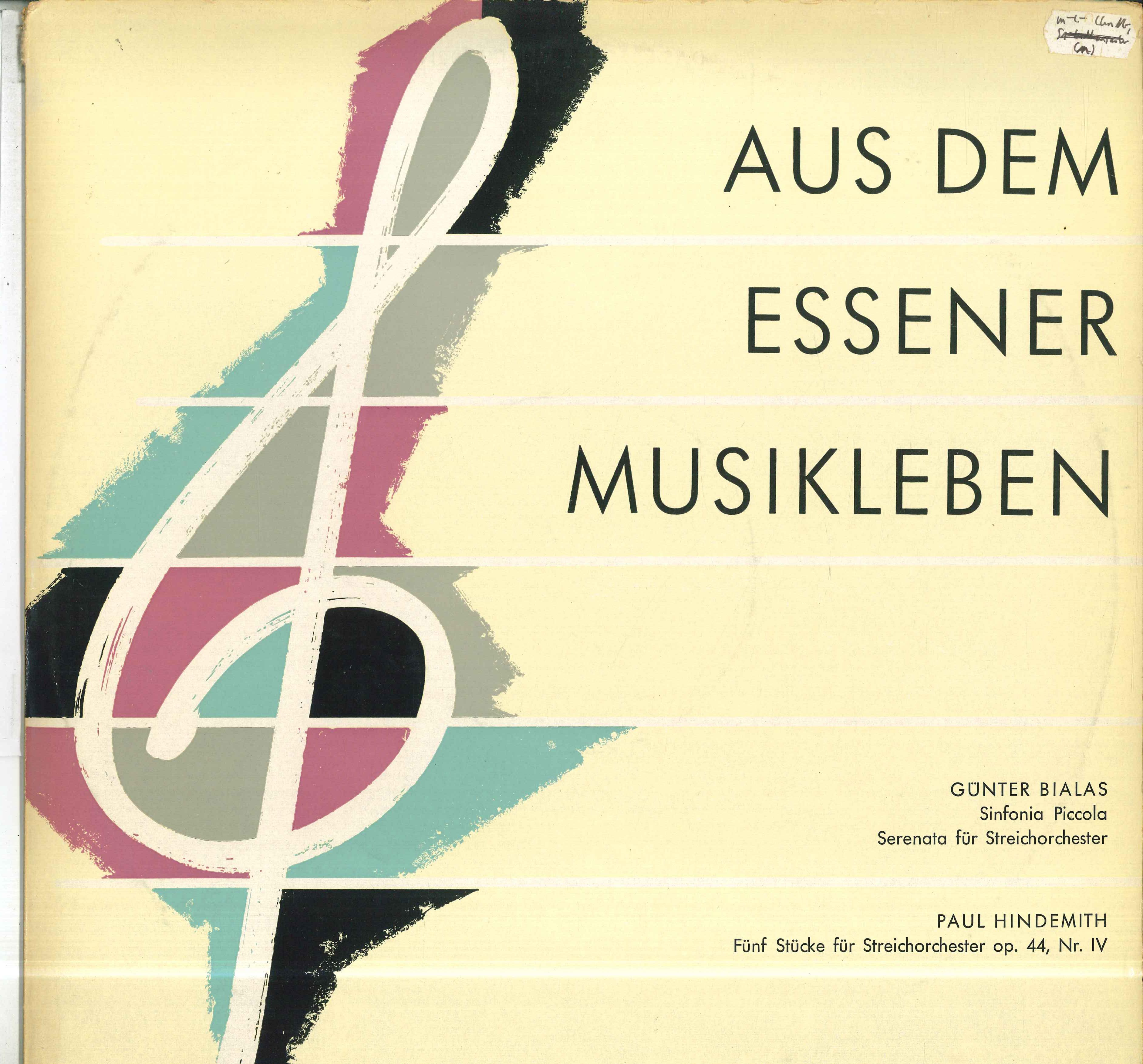 

LP Record HEINZ DRESSEL FOLKWANG KAMMERORCHE Gunter Bialas Sinfonia Piccola Ser T74262 AUS DEM ESSENER Germany Classical Used