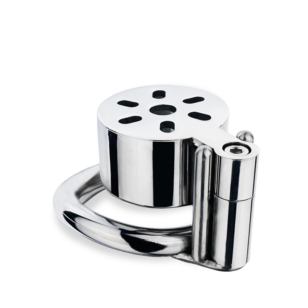 Bærbart rustfritt stål CB-lås Cock Ring Penis Cage Mannlig kyskhetsbelte Sexleketøy Ball Båre Slave BDSM