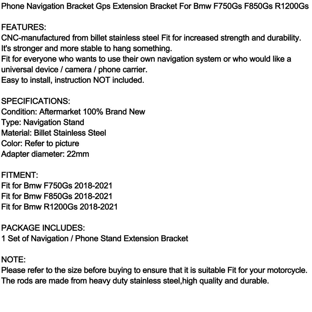 Phone Navigation Bracket Gps Extension Bracket For Bmw F750Gs F850Gs R1200Gs