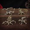 **Majestic Dinosaur & Dragon Brass Ornament - Antique Replica Tea, Desk, Car Pet Craft**