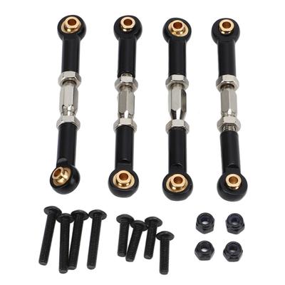 4Pcs RC Car Camber Links Black Aluminium Alloy Reduce Vibration Durable Exquisite 1 10 Camber Links For 1 10 2WD RC Car