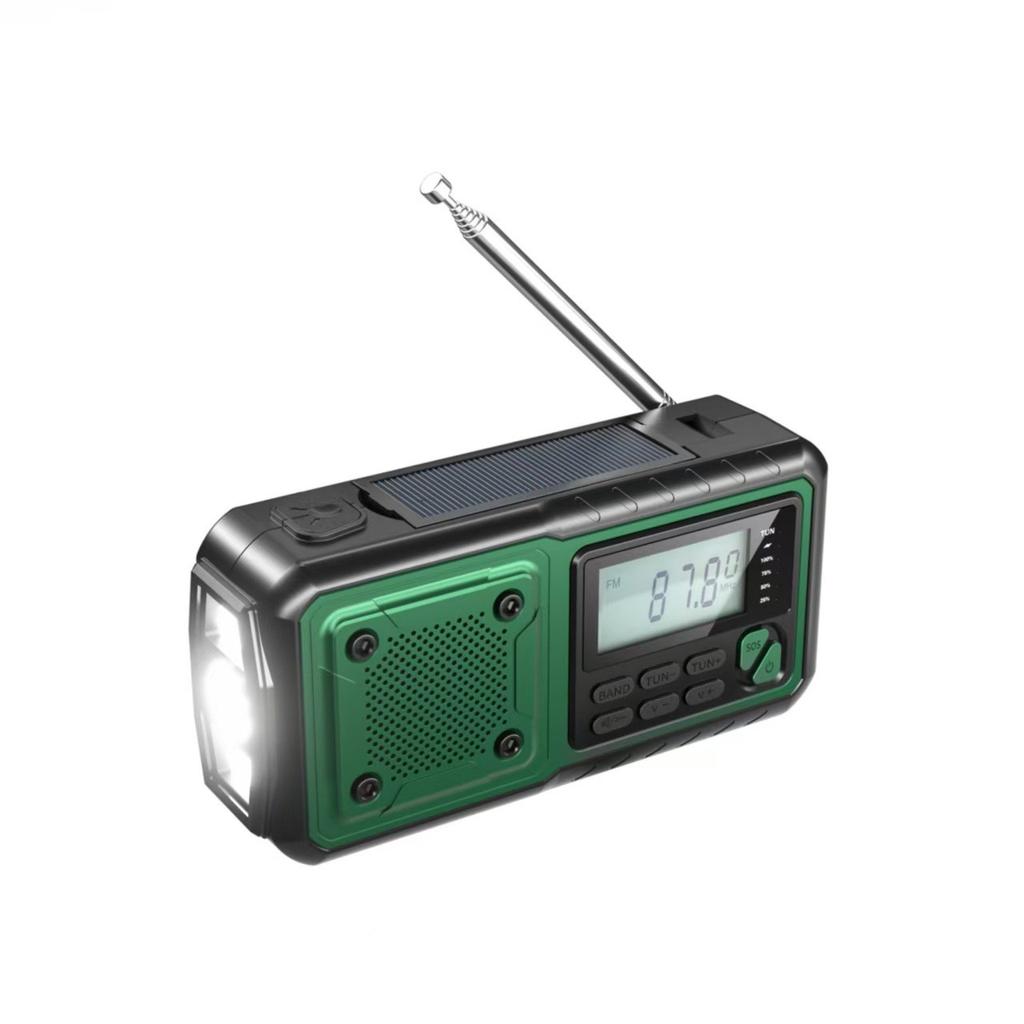4000mAh Hand Crank Emergency Solar Radio AM/FM Radio Flashlight Charger Portable