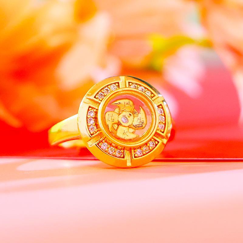 Ring mit drehbarem Windrad im ethnischen Stil für Damen - Inspiriert vom Design Südostasiens und Thailands