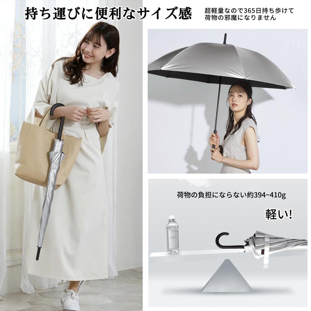Complete Blackout Zruier and Full Blackout Long Ultra Suitable for Sun and UV Heat Heatstroke Silver Parasol Wide Perfect for Watching Jump Umbrella
