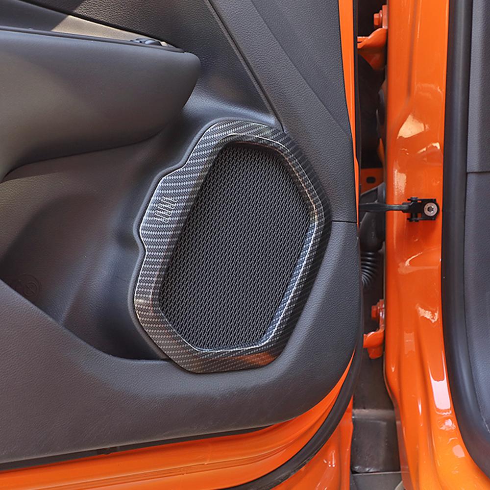 Car Door Audio Speaker Decoration Cover Ring Frame Trim Stickers for Jeep Renegade 2016-2022 Auto Interior Mouldings