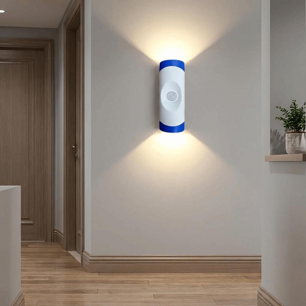 Rechargeable Human Body Sensor Wall Lamp Tri color/RGB Intelligent Motion Sensor Night Light Magnetic Dual Head