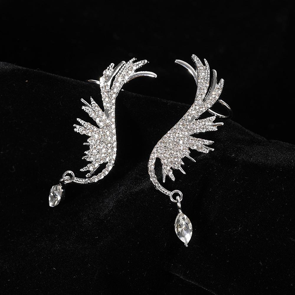 

Fashion Earrings Allergy Prevention Rhinestone Earrings Earrings Exquisite Craftsmanship Ear Bone Clip For Party Wedding WHITE серебряный