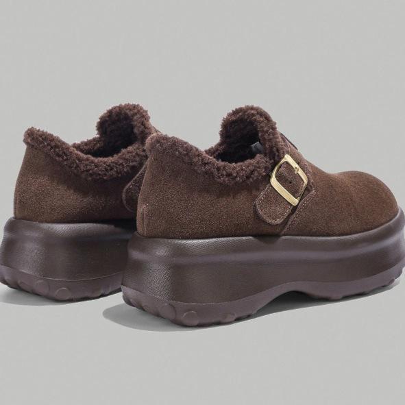Women's Fur One Thick Bottom Heightening Winter Lightweight Padded Warm Snow Boots Non-slip Wear Casual Sports Cotton Boots
