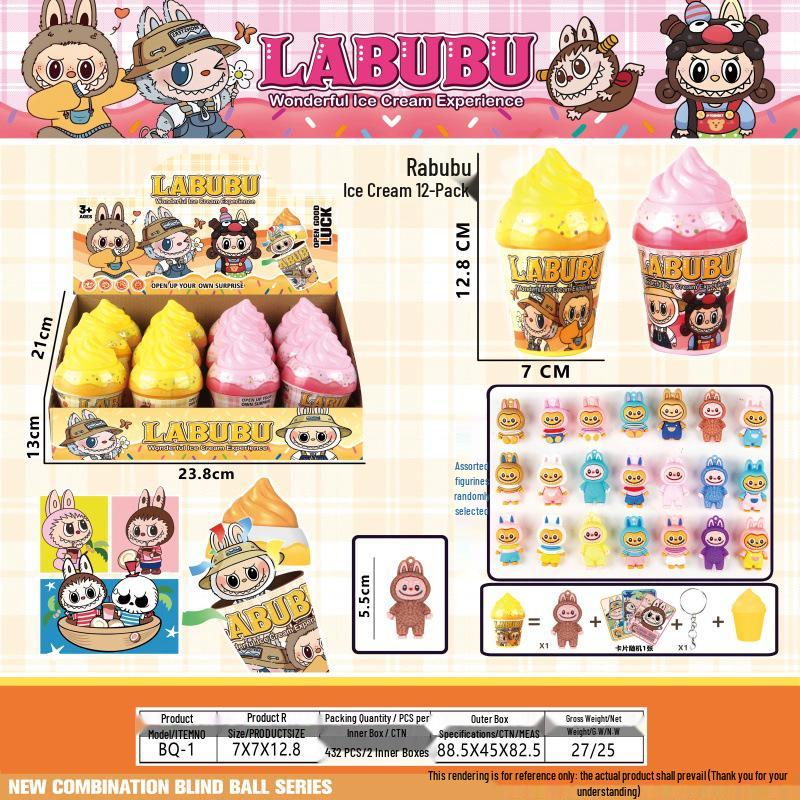 Labubu Zmrzlinové překvapení Slepá krabička Klíčenka Hračka Figurka