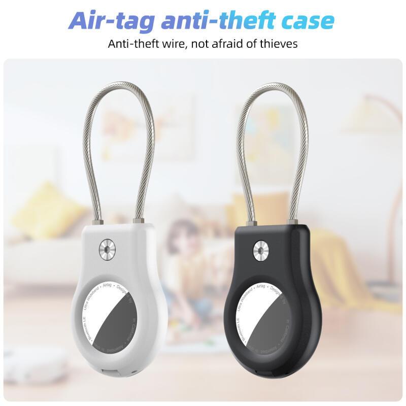 HdoorLink For Apple AirTag Tracker GPS Locator Keychain Protector Cover Safety Lock Protective Case Anti Lost Secure Holder For AirTags