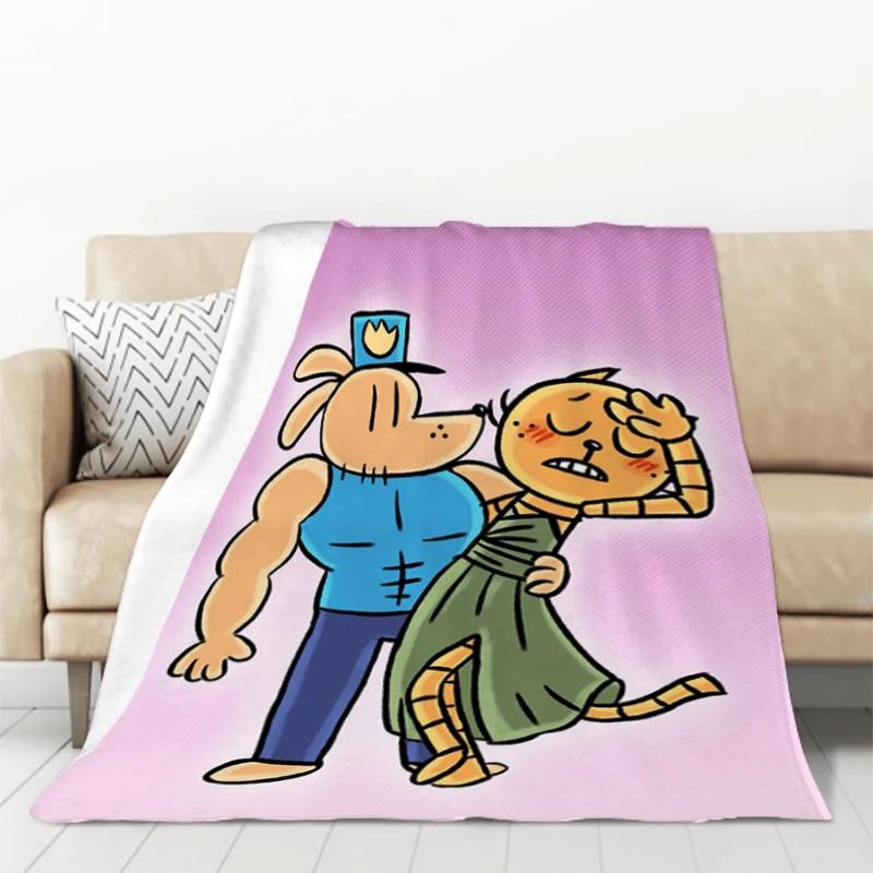 

Cartoon Dogman Throw Blanket Micro Fleece AntiPilling Portable Sofa Blanket Available in Four Sizes 100cmx150cm