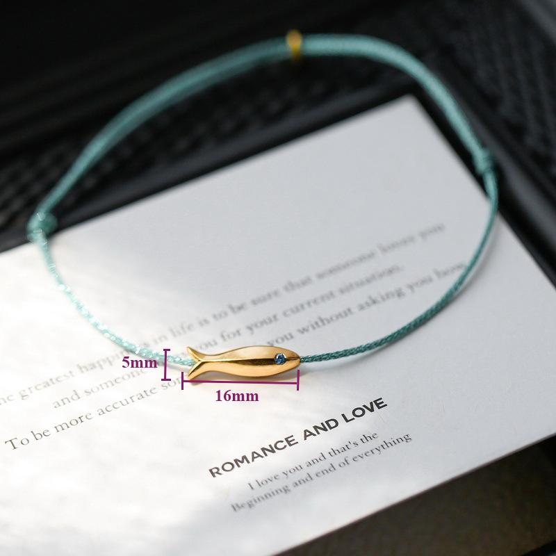 925  Silver Koi Fish Anklet Rope for Women Girl Cute Fashion Summer Jewelry Dropshipping Wholesale